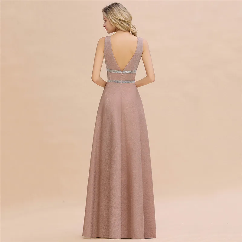 Robe De Soiree пыльная роза длинное вечернее платье сексуальные с глубоким v-образным вырезом темно-синие вечерние выпускные платья Vestido de Festa