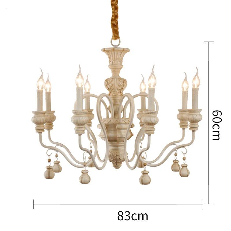 83CM 8 Lights Американский Ретро стиль Светодиодный Люстра светильник ing люстры гостиной, столовой, подвесное лампы ностальгические кованого железа блеск - Цвет абажура: 83CM 8 Lights