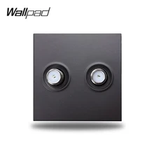 Черный белый двойной антенный спутниковый ТВ-разъем для настенной проводки, Двойной модульный разъем DIY, комбинация