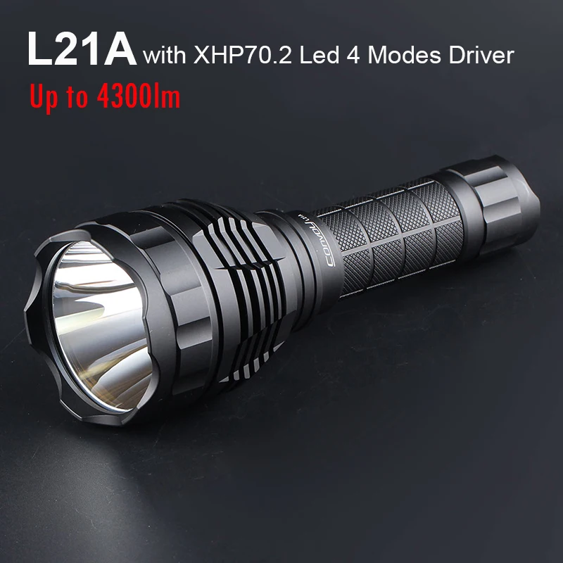 

Flashlight Convoy L21A with XHP70.2 Led Inside 4 Modes 21700 Torch Linterna 4300lm Flash Light Camping Hunting Long Range Lamp