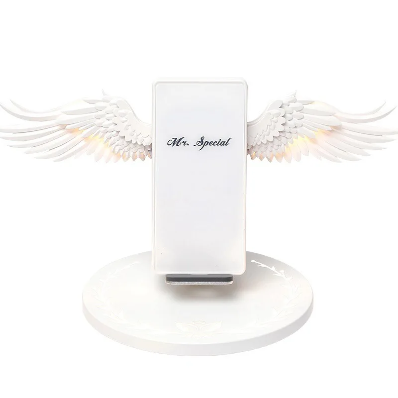 

Wireless Charging Dock Angel Wing Charger Holder Stand 10W Fast for Mobile Phone JA55