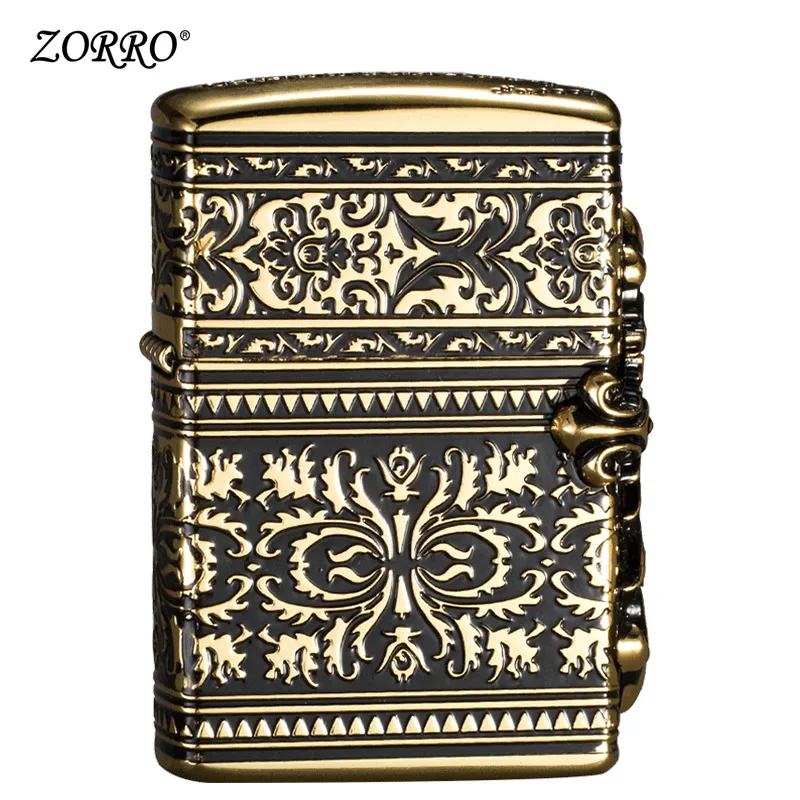 

Lighter Fengfeng Kerosene Lighter Fashion Retro Flower Cross Personality Creative Men's Lighter Gift to Boyfriend