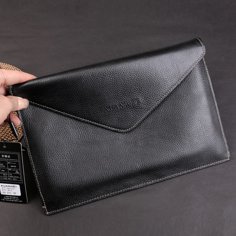 factory-clearance-sales-soft-cow-leather-handbags-high-end-black-milled-leather-long-wallet-men-clutch-with-cover-xw311d