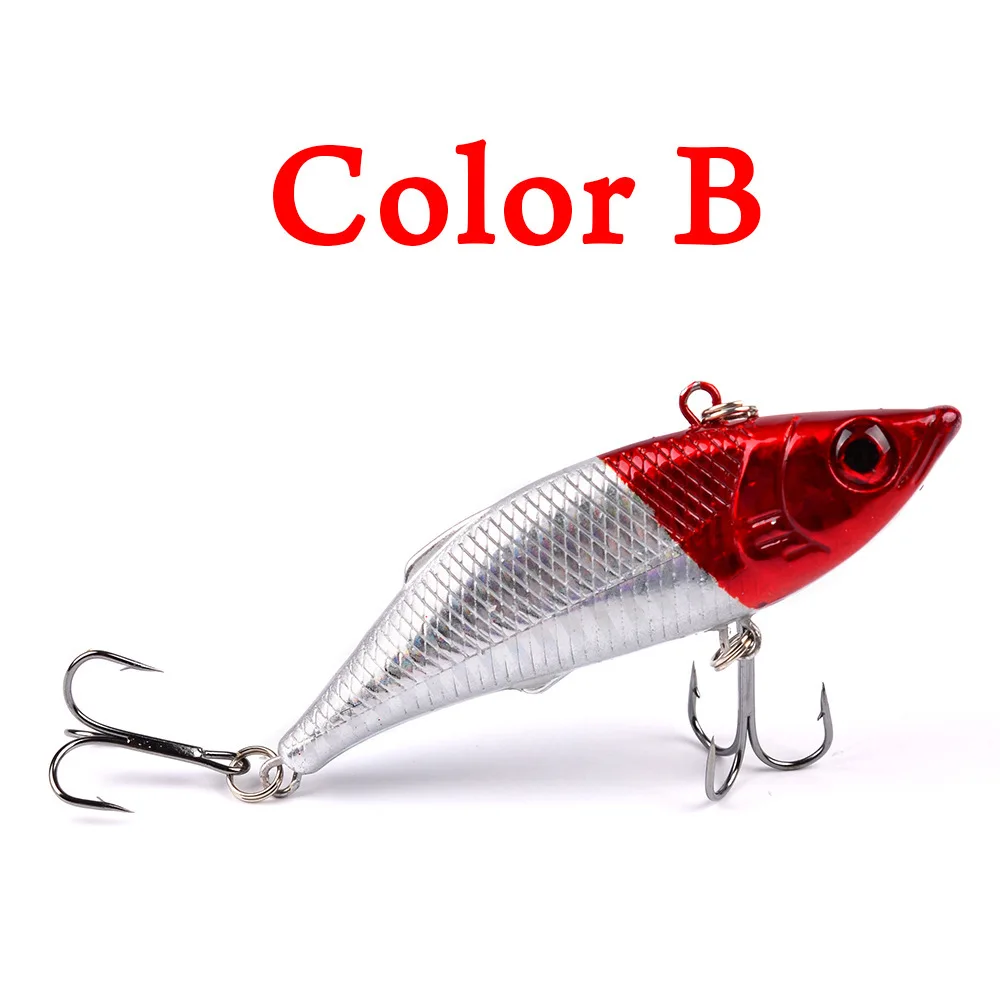 VIB рыболовная приманка 80 мм, 9,7 г, сильная яркая вибрационная жесткая приманка для дайвинга, вращающаяся с шумом, искусственная подвижная приманка, морское рыболовное снаряжение, Зимняя - Цвет: B
