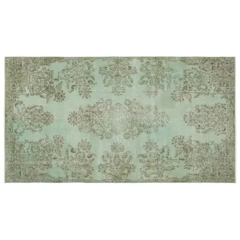 

Handmade Green Vintage Overdyed Turkish Area Rug 164x298 Cm-5'5''X9'9''