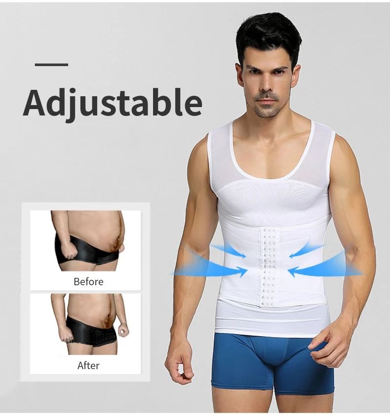 Body Shaper Men Waist Trainer Tank Tops Tummy Slimming Belt Corset Waist Cincher Girdle Vest Undershirt