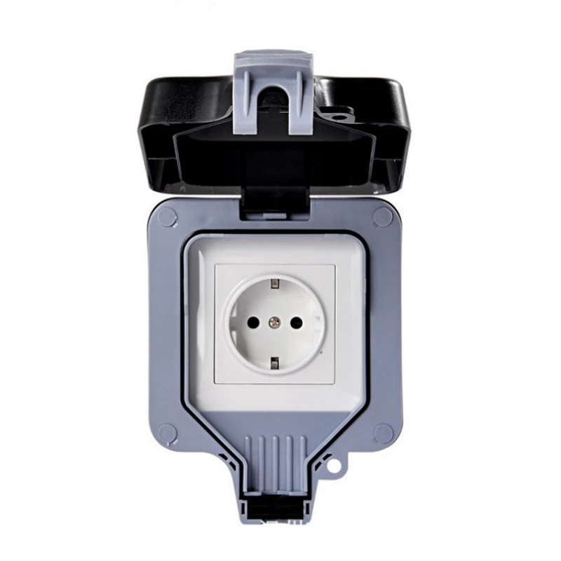 A1 EU Plug Наружная настенная розетка IP66 Водонепроницаемая наружная настенная розетка для ванной комнаты стандарт ЕС 16А электрическая розетка защита от атмосферных воздействий Пылезащитная - Type: A1 EU Plug