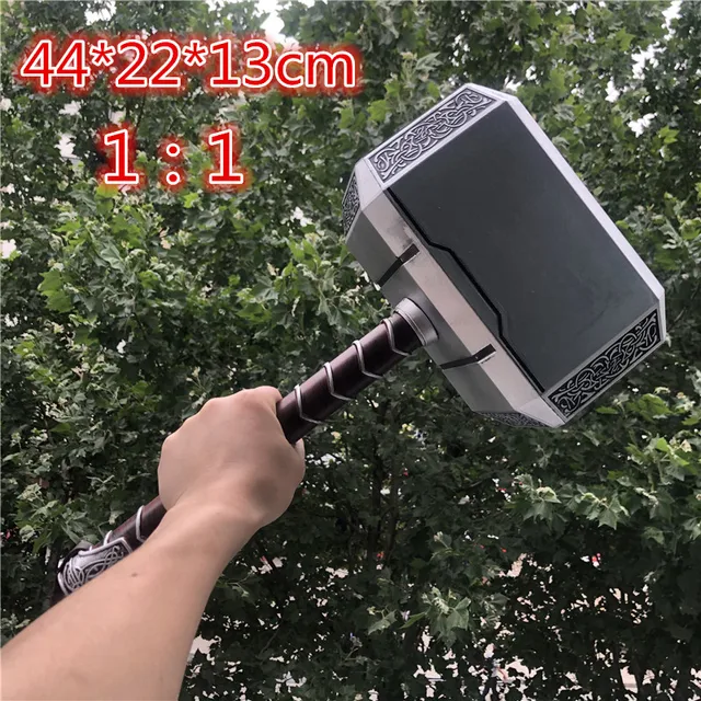 44cm 's Hammer Cosplay 1:1  Thunder Hammer Figure Weapons Model Kids Gift Movie Role Playing Safety PU Material Toy 1