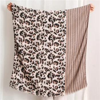 

New Women's Beach Blanket Scarf Real Silk Scarf Autumn Leopard Print Cotton Shawl Fashion Headscarf Women's Cotton Tassels Scarf