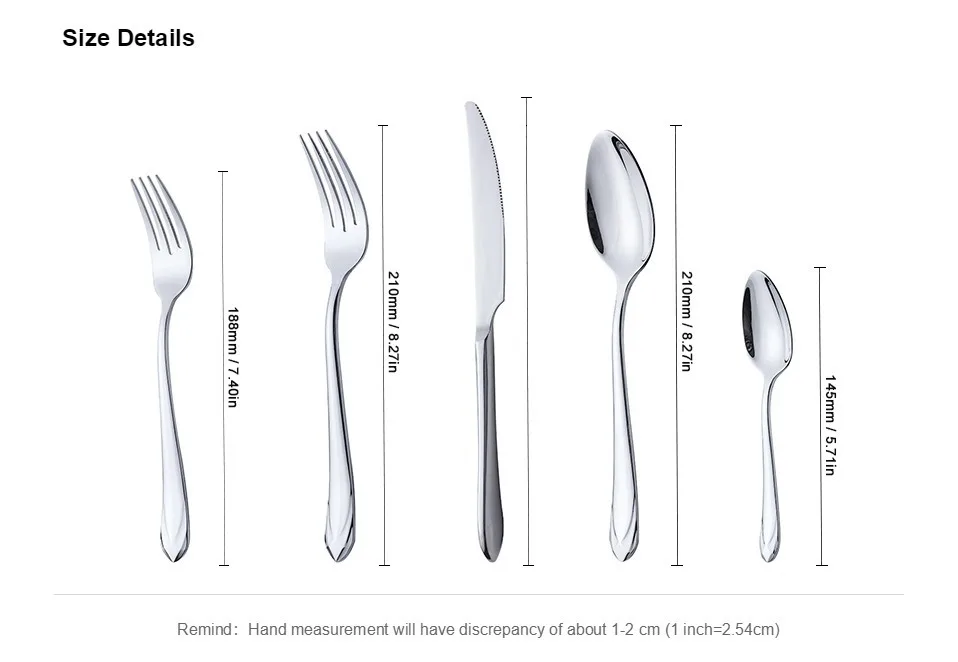 20 шт./компл. Нержавеющая сталь 18/10 набор столовых приборов столовые приборы посуда для мытья в посудомоечной машине ужин Десертная Вилка Ножи