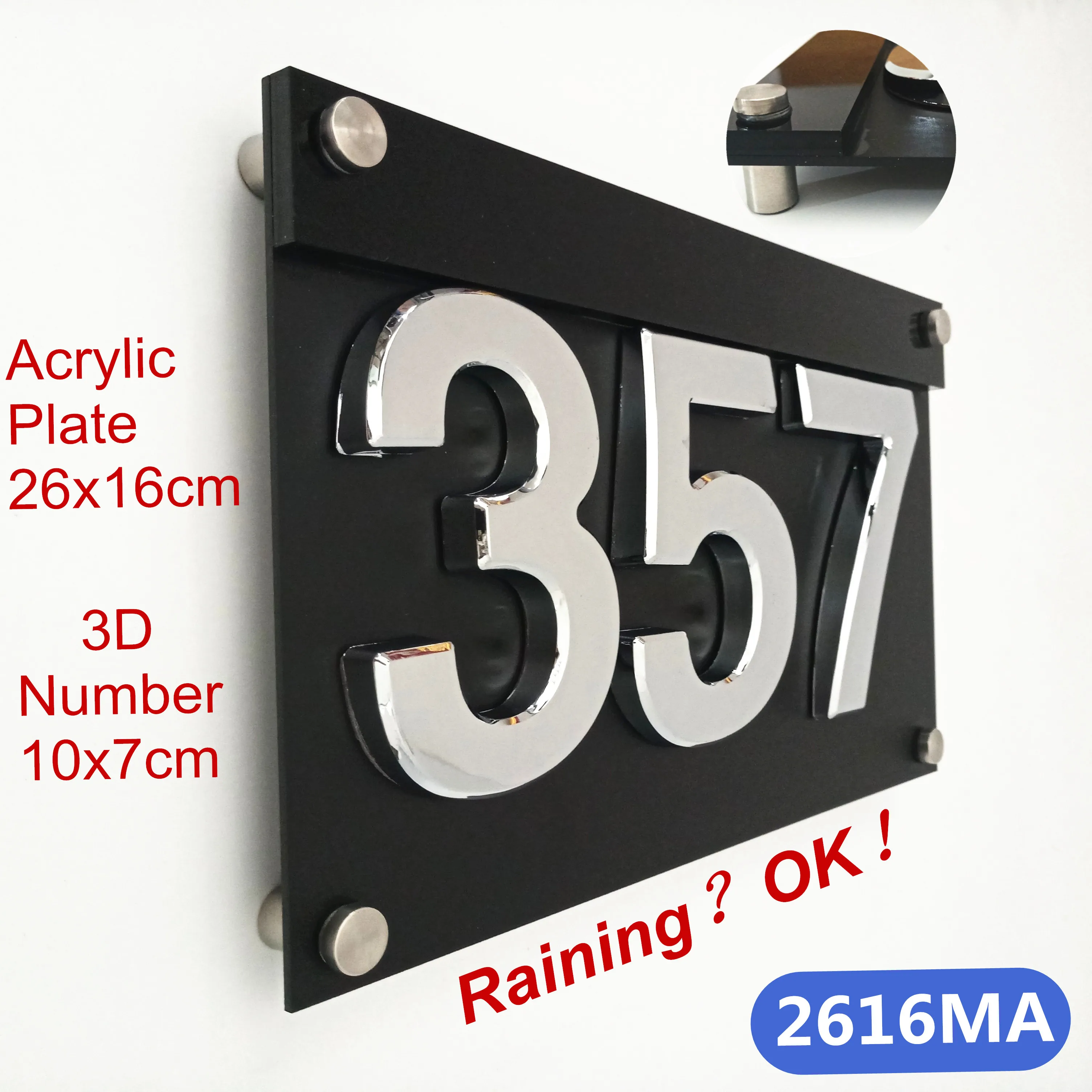 

Three digits ABS Plastic Door Number Acrylic Plaque House Number Custom Sign Door Number Sticker For Hotel Apartment Door Plate