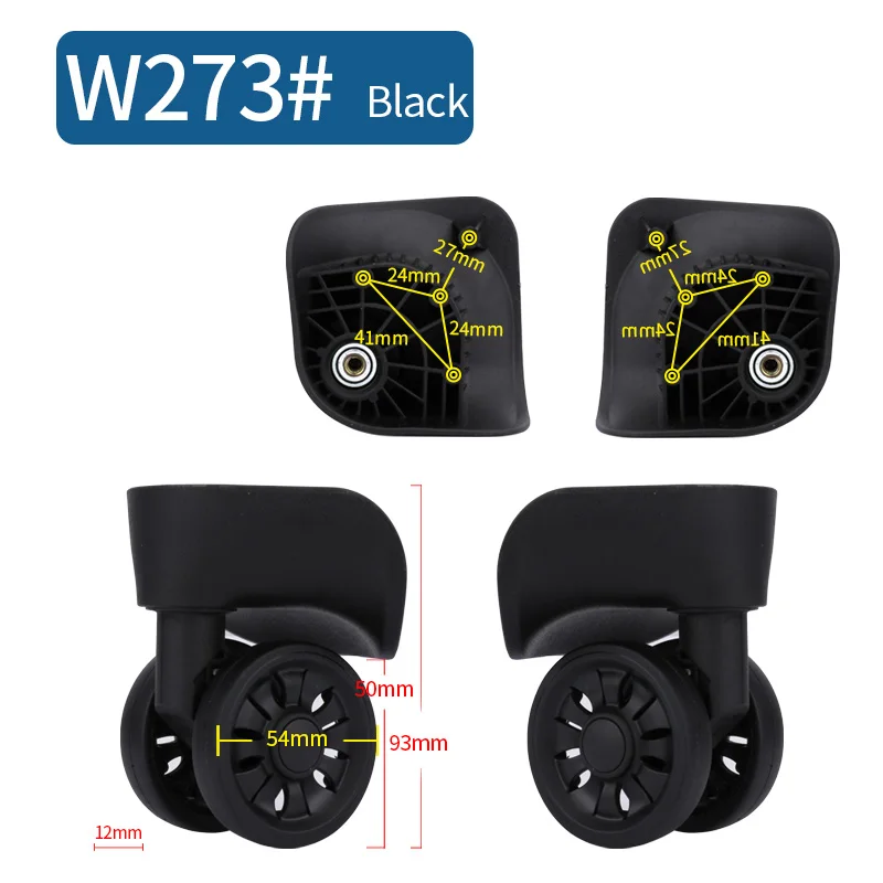 Замена багажного колеса высокого качества чемодан Ремонт Часть Универсальный багажные колеса Универсальный колеса Спиннер черный для колес