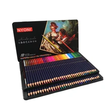 Boîte à crayons aquarelle en fer, crayons de couleur 24/36/48/72/100 crayons à huile colorés, crayons professionnels pour le dessin, fournitures scolaires