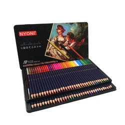 Boîte à crayons aquarelle en fer, crayons de couleur 24/36/48/72/100 crayons à huile colorés, crayons professionnels pour le dessin, fournitures scolaires 