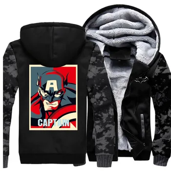 

Batman Bruce Wayne Jackets Men Hoodies Sweatshirt Men Winter Thick Superhero Coat Camouflage The Dark Knight Bat Man Sportswear