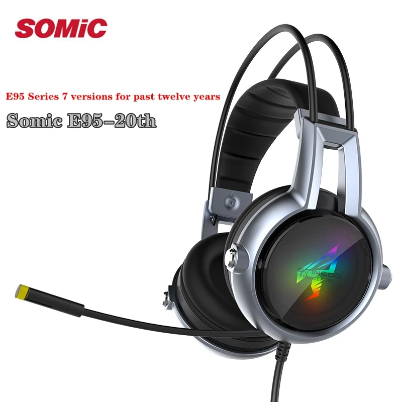 Игровые наушники Somic E95-20TH USB виртуальная 7 1 стерео RGB подсветка вибрационная