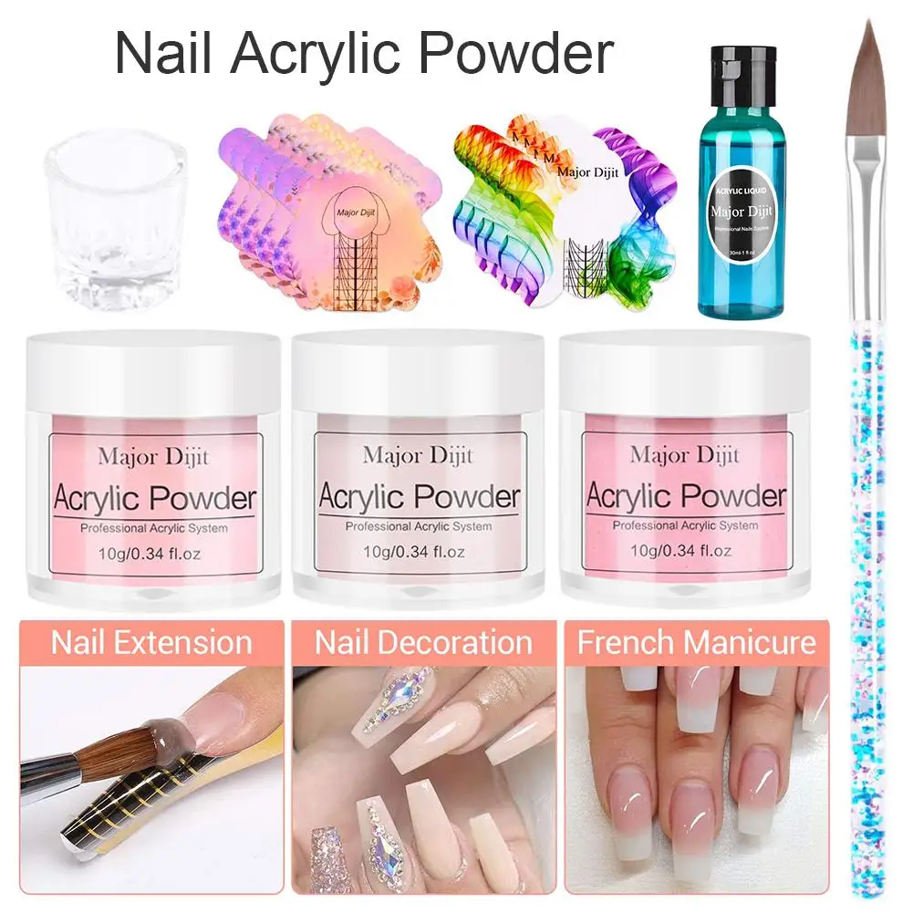 Conjunto de Manicure Conjunto para Unhas Unha Manicure Acrílico Cristal Transparente Líquido 3d Arte Construtor 16 Pçs Kit 3 16 pçs conjunto de manicure prego kit