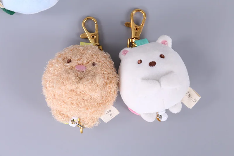 6 шт./партия Kawaii аниме Сумико гураши плюшевые игрушки угловой био Животные Мультфильм Креативный брелок сумка с подвесками Рождественский подвесной брелок с кольцом