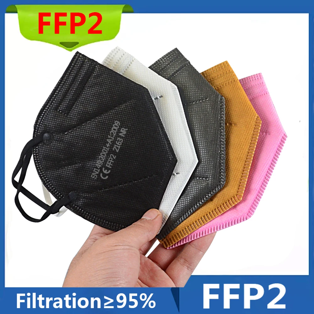 6 layers ffp2 mask respirator Face CE FFP2mask Mouth Maske Safety Masks soft 95% Filtration pm2.5 mask fpp2 approv mask
