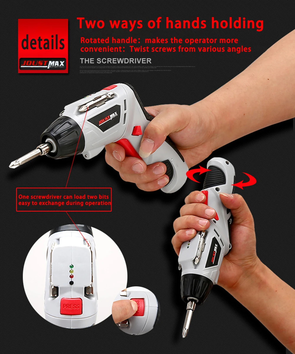 4.8V Electric Screwdriver Rechargeable portable radio drill set Rotary handle power tool