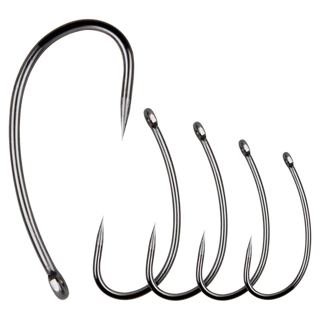 500pcs Barbless Fishing Hook Circle Curve Shank Carp Hooks Hair