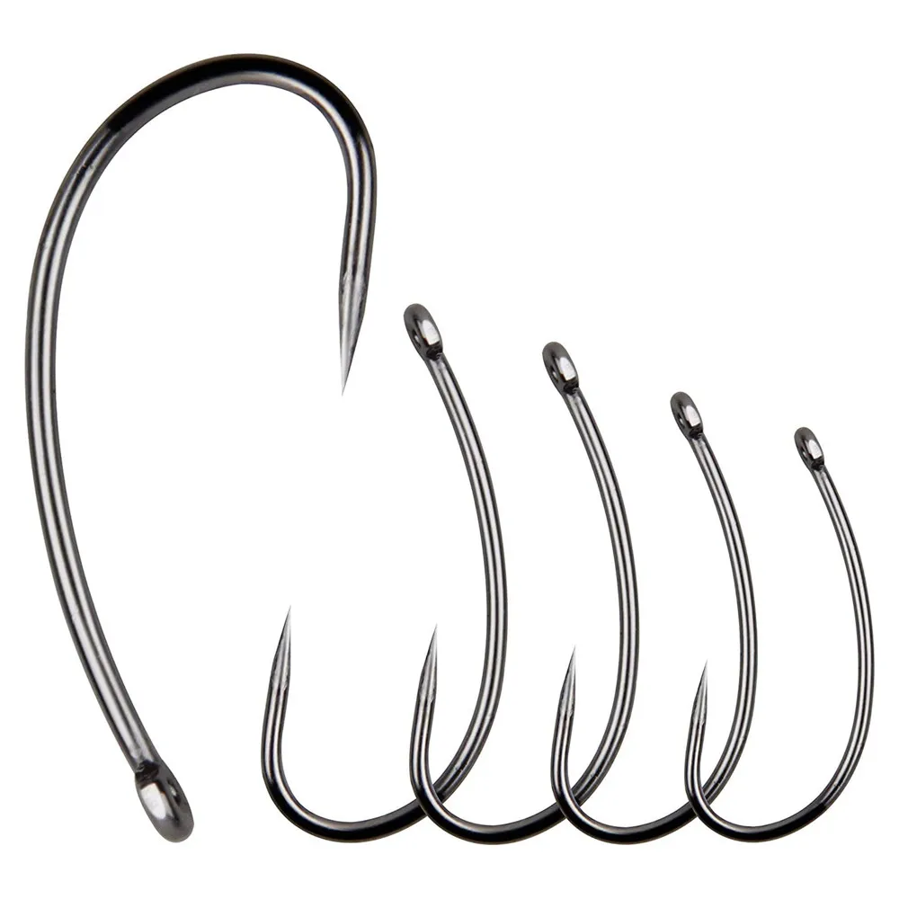 500Pcs Barbless fishing hook Circle Curve Shank Carp hooks Hair Rigs