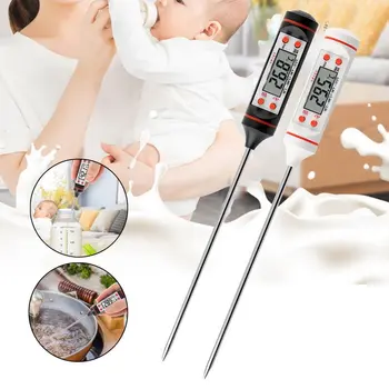 

1PC Electronic Cooking Food Thermometer Meat Thermometer Digital BBQ Thermometer Water Milk Kitchen Available In Black And White