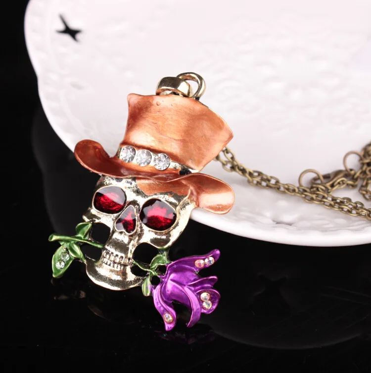 Массивное ожерелье с подвеской в виде розы из сплава, 4 цвета, Женские Ювелирные аксессуары, Золотая цепочка, ожерелье для женщин, подарок на день памяти