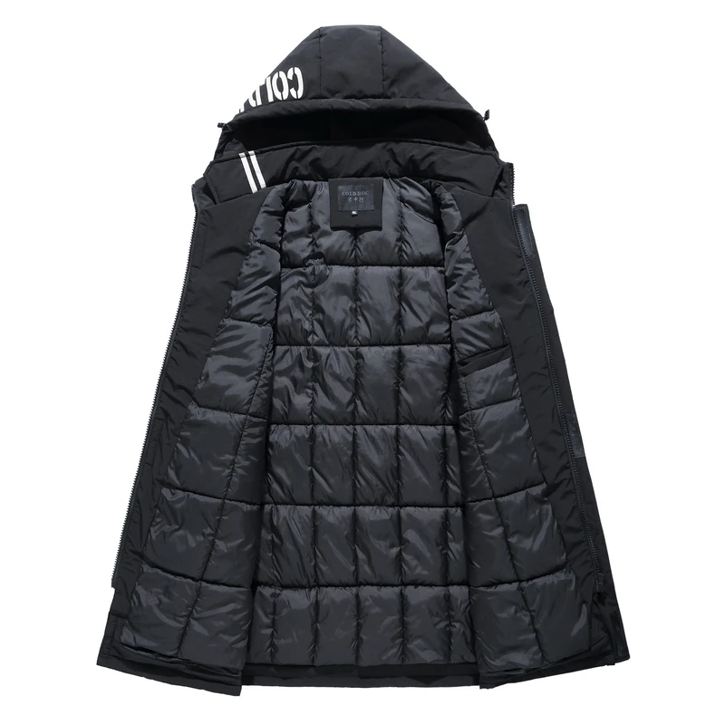 Мужская зимняя куртка 4XL-10XL, Толстая теплая парка с капюшоном, Простой Длинный Подол, практичное ветрозащитное пальто и куртка, верхняя одежда большого размера