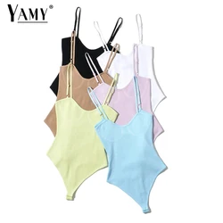 2024 Summer clothes for women sexy bodycon bodysuits black sleeveveless one piece club outfits for women fashion bodysuits white