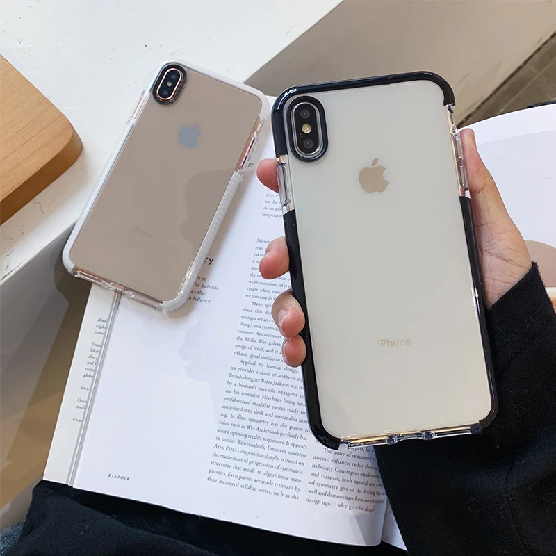 Противоударный чехол для iphone 11 11Pro Max X XR XS Max 6 6s 7 8 plus, прозрачный мягкий силиконовый чехол-накладка