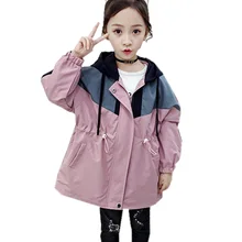 Тренч для девочек, куртка для маленьких девочек, новая модная ветровка в консервативном стиле с капюшоном, верхняя одежда, одежда для детей 2-7 лет, 2019 Тренч для девочек, куртка для маленьких девочек, новая модная ветровка в консервативном стиле с капюшоном, верхняя одежда, одежда для детей 2-7 лет, 2019