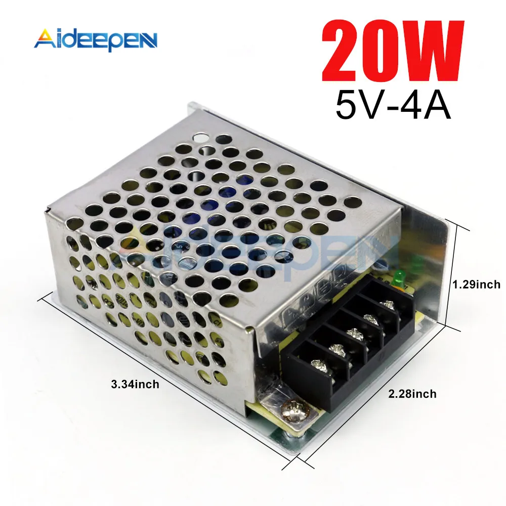 DC 5V 4A 5A 10A 60A 70A 80A Светодиодный источник питания 20W 25W 50W 300W 350W 400W импульсный источник питания трансформатор переменного тока DC