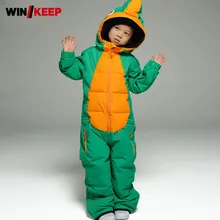 Детский лыжный костюм кавайный детский лыжный костюм цвета дракона со вставками, спортивный костюм цельный лыжный костюм для сноубординга для мальчиков и девочек