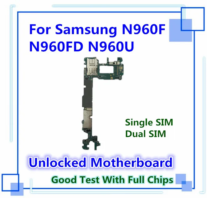 

Unlocked NOTE 9 Motherboard for Samsung note 9 N960F N960FD N960U motherboard Android OS with chip support single/dual sim card