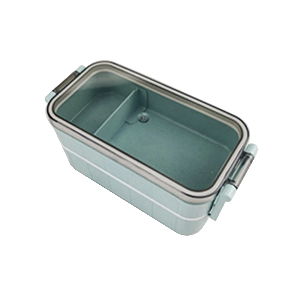 New 1200ml Wheat Straw Double 3 Layer Lunch Box With Spoon Healthy Material Bento Box Microwave Food Storage Container Lunchbox - Цвет: Диско