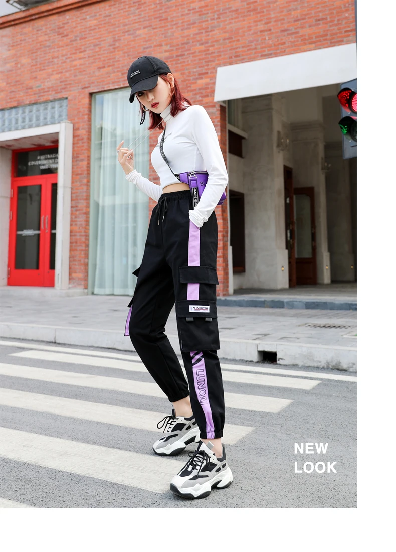 NEW 2020 HOT Women'Pants High Waist pants Big Pockets Cargo pants Baggy Tactical Trouser Loose Streetwear hip hop joggers pants NEW 2020 HOT Women'Pants High Waist pants Big Pockets Cargo pants Baggy Tactical Trouser Loose Streetwear hip hop joggers pants