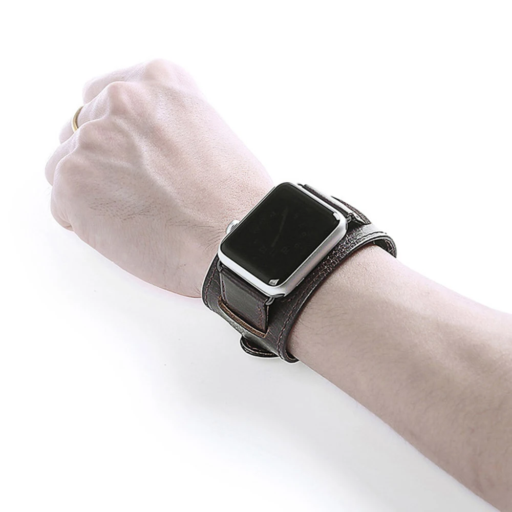 Cow Genuine Leather Watchband for Watch Band 44mm 42mm 40mm 38mm Leather Bracelet Belt for Watch Series SE 6 5 4 3 2 1