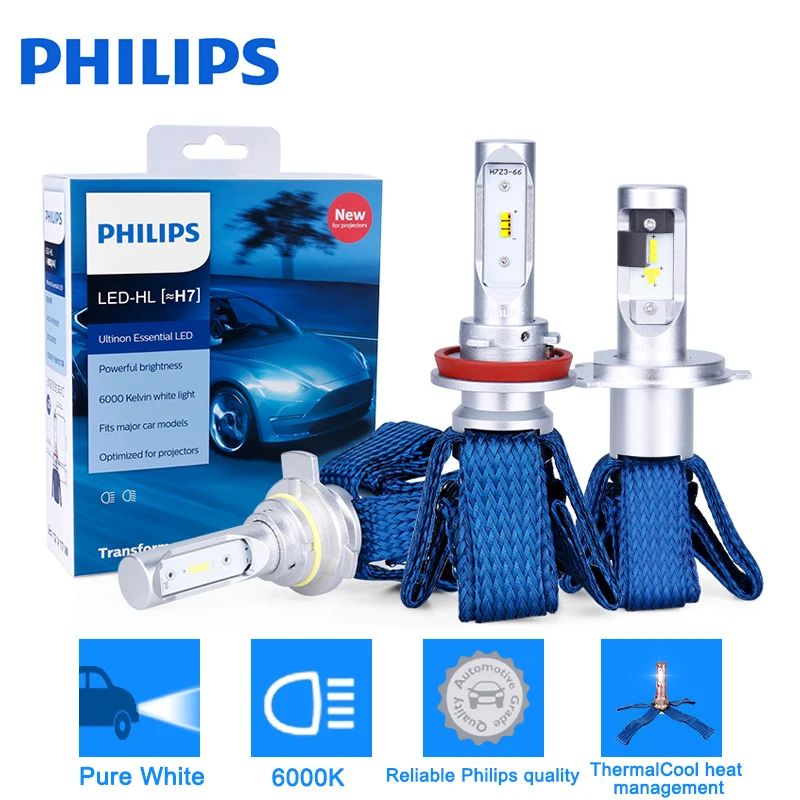 Philips светодиодный H7 H4 H8 HB3 9005 HB4 H11 H16JP ные фары 9012 HIR2 H9 Автомобильные