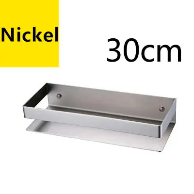 Nickel 30cm Полка для ванной комнаты 304 из нержавеющей стали, душевая стойка, угловая полка, квадратная душевая полка для ванной, настенная черная стойка-органайзер для хранения - Цвет: Nickel 30cm