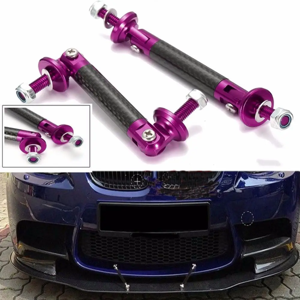 2Pcs Universal Car Front/Rear Frame Bumper Lip Protector Rod Support Bars Decor Lip Protector Rod Splitter Strut Tie Bar Kits