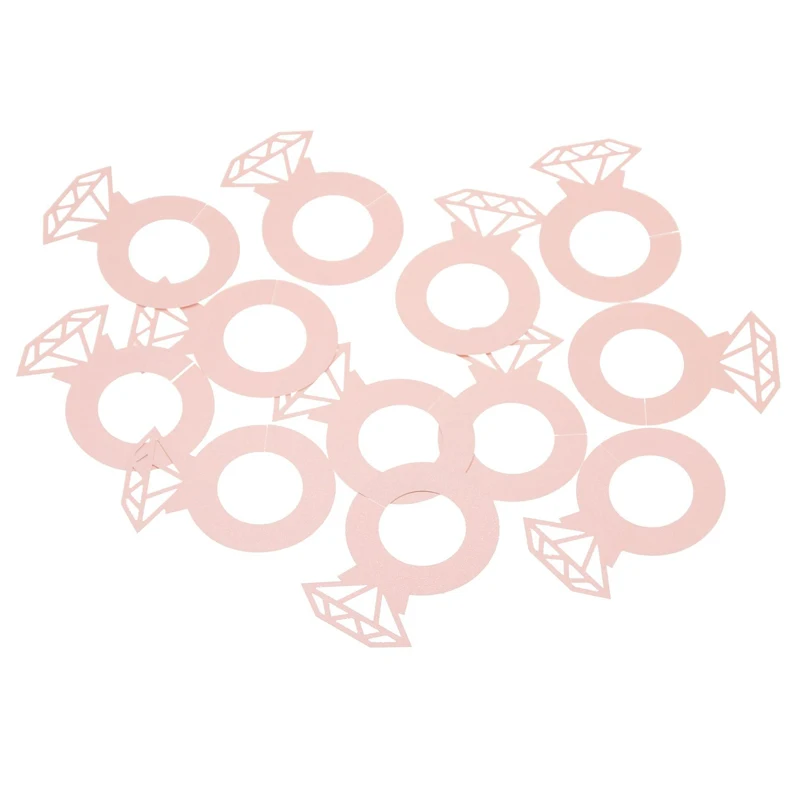 

12pcs Wedding Wine Cup Card Laser Cut Paper Diamond Ring Wedding Table Decor Engagement Shower Bachelorette Party Decorations