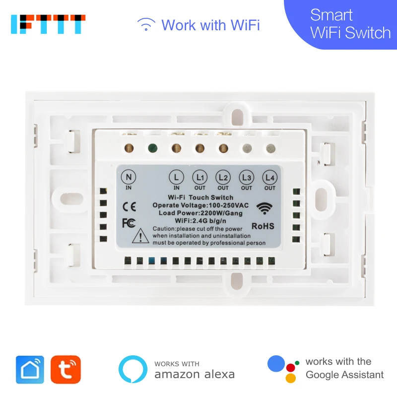 Wifi умный настенный светильник с сенсорной панелью стандарт США 1 банда умный дом работает с Alexa Google Home Mini IFTTT TUYA Smart LIFE