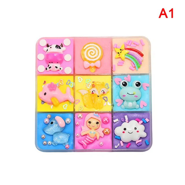 9 Colors Hand Gum Playdough Fluffy Slime Floam Light Clay Modeling Kids Toy Rubber Children's Toys 5