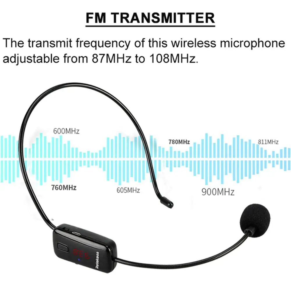 Condensador sem Fio Fone de Ouvido Rádio para Altifalante Guia de Reunião Retekess Conferência Microfone Megafone Ensino 5 Pçs Tr503 - Image 2