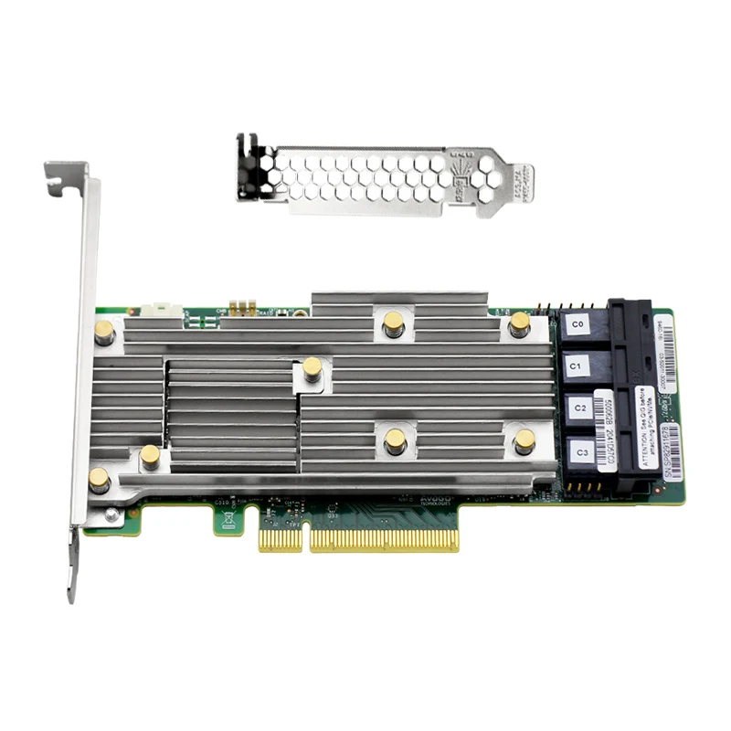 LSI Broadcom MegaRAID 9460-16I трехрежимный SAS/SATA/NVMe 05-50011-00 12 Гбит 16 портов; четыре x4 внутренний SFF8643; PCI-E3.1 X8 4G кэш