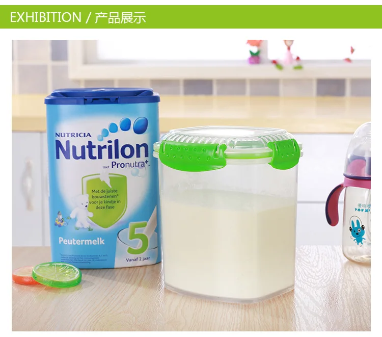 New Products Food Plastic Fresh-keeping Container Thick Transparent Refrigerator Storage Sealed Box Square Pp Milk Cans Small