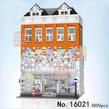 

MOC city Creator Crystal House Street View Model Building Blocks Bricks Education compatible friend BUILDINGS Toys
