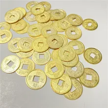 

50Pcs/set Diameter 19mm Fortune and Treasure Coin Square Hole Chips Alloy Plating Disk For Board Game accessories