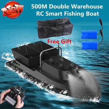 

Free Bag Extra Battery Intelligent Wireless Control Double Hopper Bait Boat 500M 5 Level Wind RC Remote Control Fishing Boat